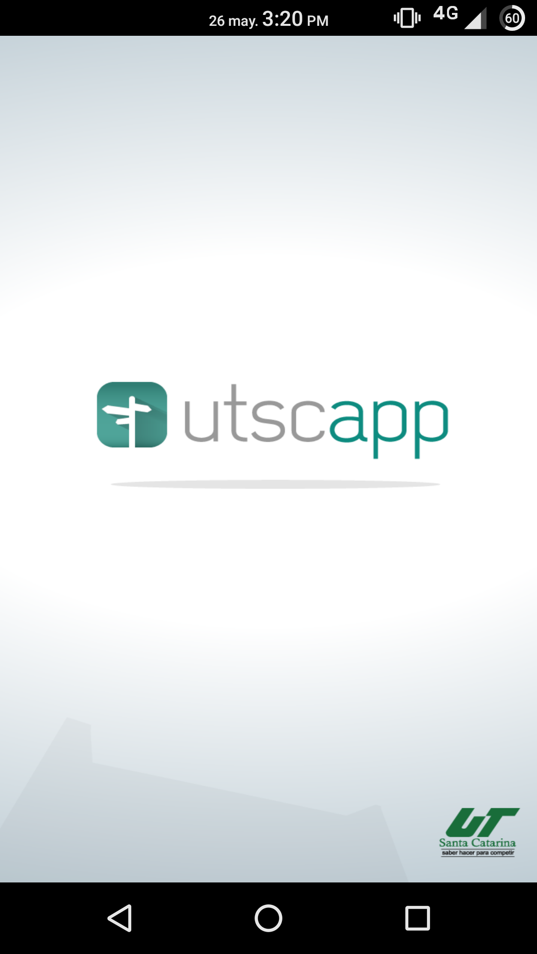 Pantalla de bienvenida de la app UTSCAPP